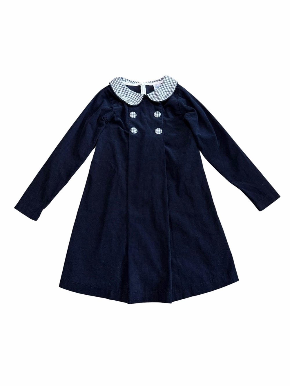 Bailey Boys Navy Long Sleeve Corduroy Dress Gingham Collar & Buttons | Size 10
